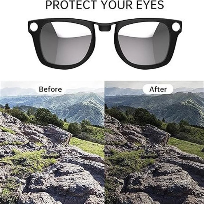 1 Pair Polarized Lenses Replacement For Ray-Ban Meta Wayfarer RW4008 Smart Eyewear Attachment - Gradient Brown - 4