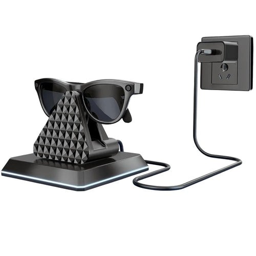 Charging Dock For Ray-Ban Meta Wayfarer / Headliner / Skyler USB Charger Charging Stand with Adapter / Cable - Black - 1