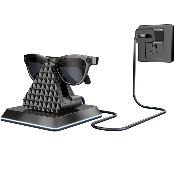 Charging Dock For Ray-Ban Meta Wayfarer / Headliner / Skyler USB Charger Charging Stand with Adapter / Cable - Black - 1