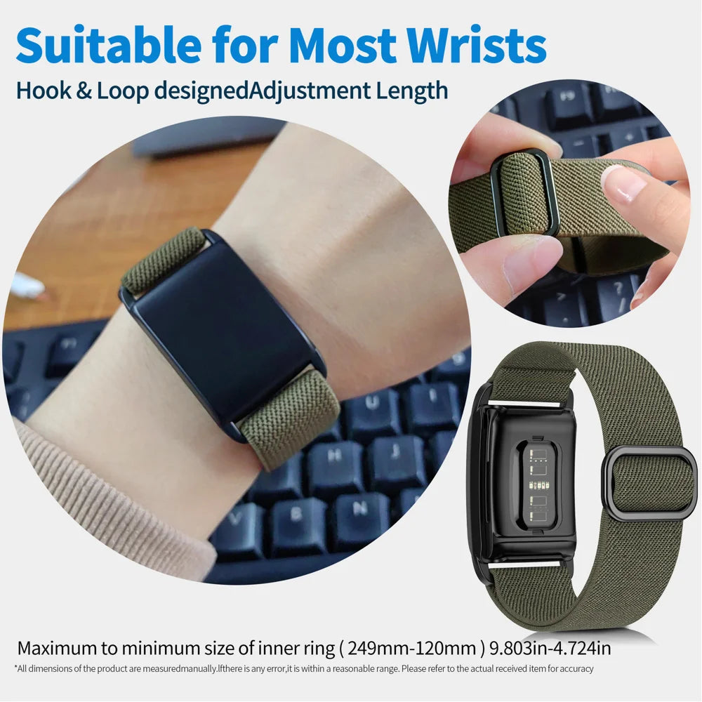 Nylon Sport Band for Whoop 4.0 Breathable Adjustable Waterproof Replacement Wristbands Straps - Black - 4