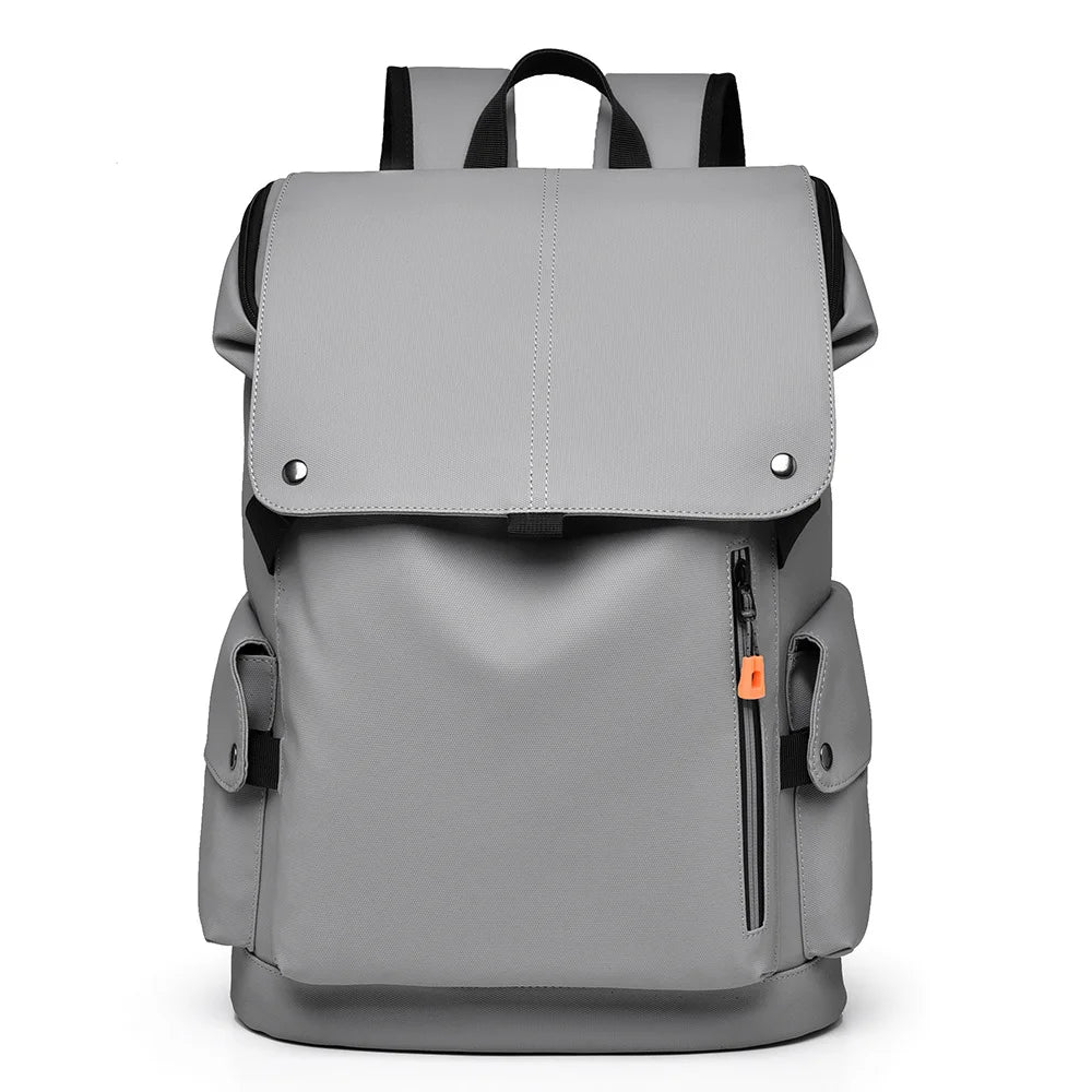 Oxford Fabric Business Backpack 20-35L Waterproof Laptop Bag For 14 Inch Notebook Travel Daypack - Light Grey - 1