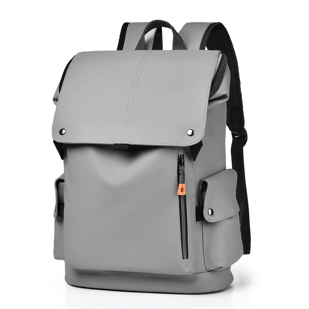 Oxford Fabric Business Backpack 20-35L Waterproof Laptop Bag For 14 Inch Notebook Travel Daypack - Light Grey - 2