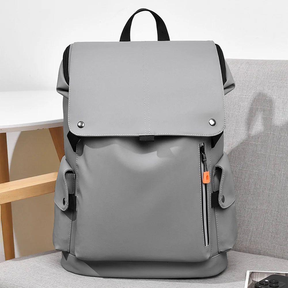 Oxford Fabric Business Backpack 20-35L Waterproof Laptop Bag For 14 Inch Notebook Travel Daypack - Light Grey - 5