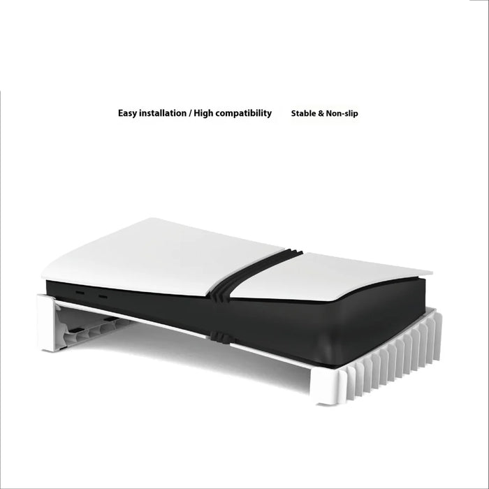 For Sony PS5 Slim/Pro Console Stand Plastic Horizontal Storage Rack with 12 Game Card Slots - White - 3