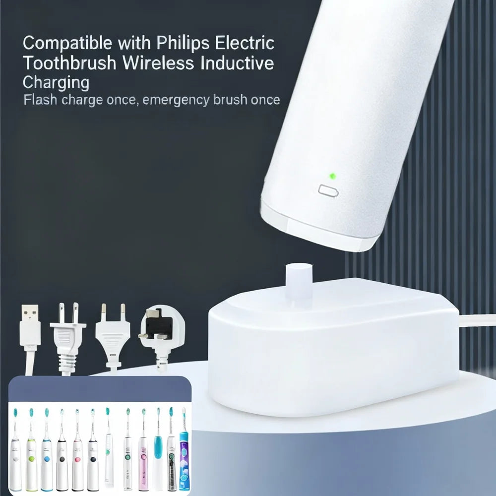Charging Base For Philips HX8211/HX6100/HX6730/HX3216 Electric Toothbrush Replacement Charger - USB/5V - 4