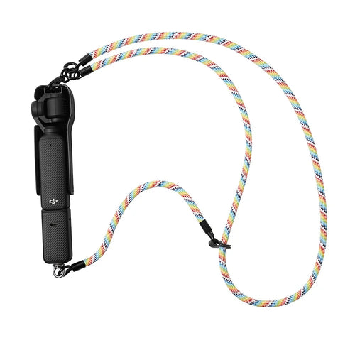 For DJI Osmo Pocket 3 Camera Phone Polyester Lanyard 1.2m Crossbody Shoulder Strap + 0.3m Hand Strap  - Rainbow - 1