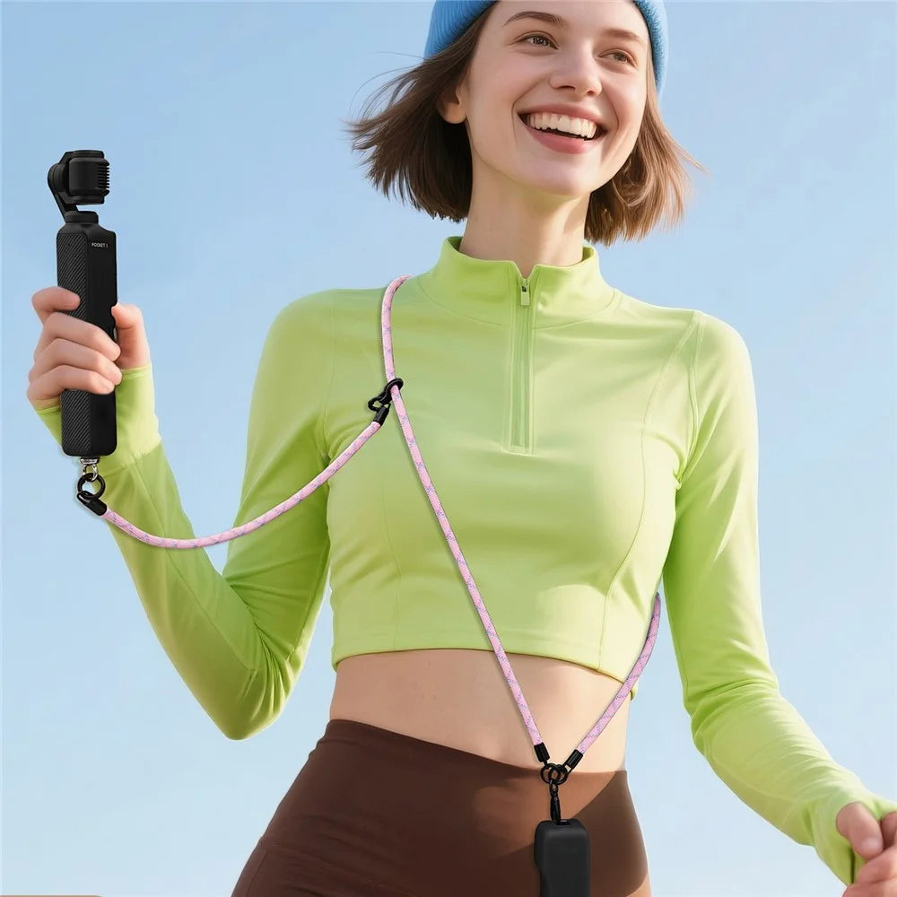 For DJI Osmo Pocket 3 Camera Phone Polyester Lanyard 1.2m Crossbody Shoulder Strap + 0.3m Hand Strap  - Rainbow - 2
