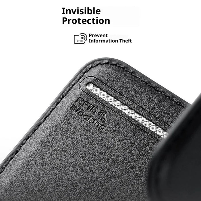 MARK RYDEN MR21 RFID Blocking Magnetic Card Bag Phone Kickstand Ultra Thin Card Holder Compatible with MagSafe - Black - 4