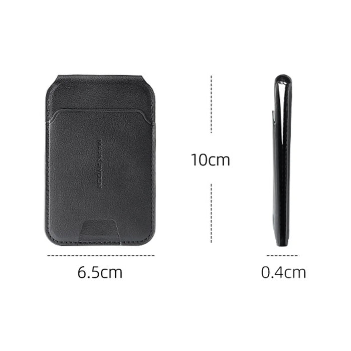 MARK RYDEN MR21 RFID Blocking Magnetic Card Bag Phone Kickstand Ultra Thin Card Holder Compatible with MagSafe - Black - 7