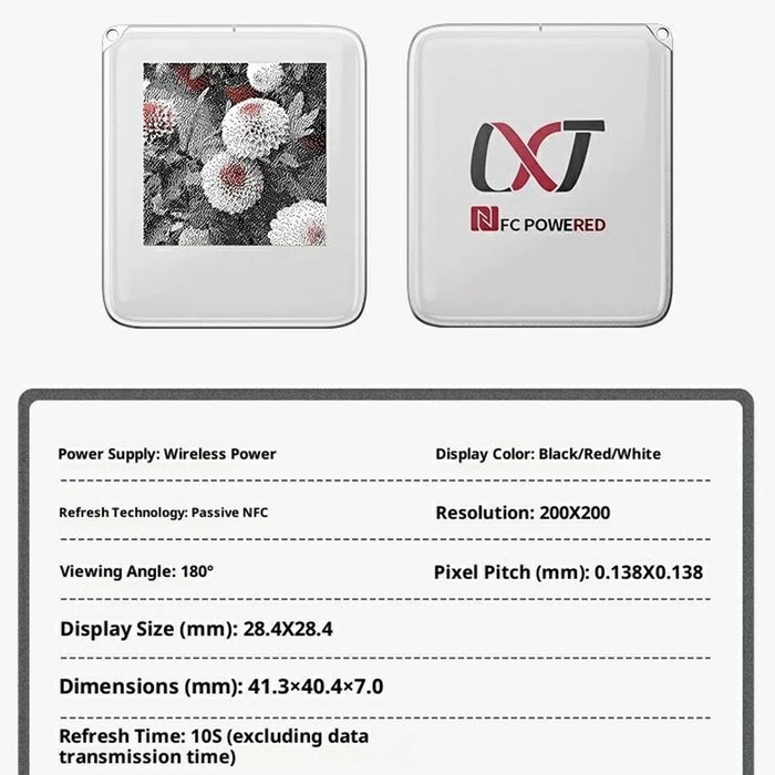 1.53 Inch NFC Powered Smart E-Paper Display 200x200 Resolution Red Black White For All NFC Phones - 6