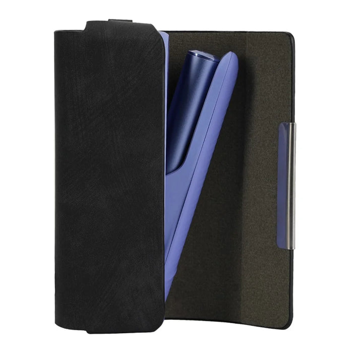 For IQOS Iluma / Iluma i Carrying Case Matte Vintage Leather E-Cigarette Cover with Hanging Hook - Black - 2