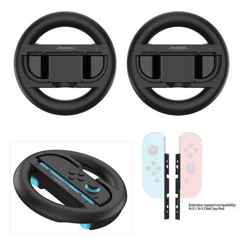 DOBE TNS-3196S Steering Wheels for Nintendo Switch / Switch OLED Console Joy-Cons Racing Wheels Joycon Controller - Black - 1
