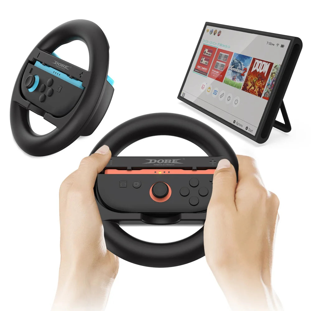 DOBE TNS-3196S Steering Wheels for Nintendo Switch / Switch OLED Console Joy-Cons Racing Wheels Joycon Controller - Black - 2