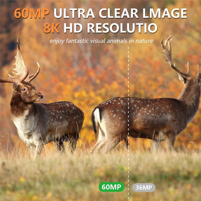 PR903W Solar Trail Camera, 8K 60MP WiFi APP Hunting Camera IR Night Vision Trail Cam IP66 Waterproof for Wildlife Monitoring - Green - 6