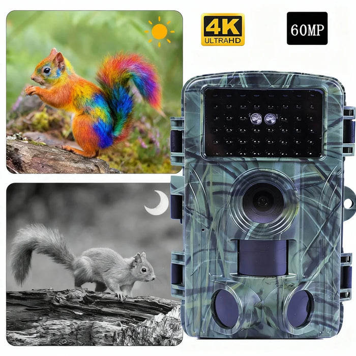 PR300 WIFI Wildlife Trail Camera 60MP 4K Video Night Vision Infrared IP66 Waterproof Animal Tracking Camera - Green - 4