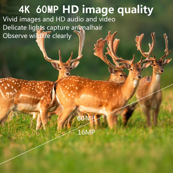 PR300 WIFI Wildlife Trail Camera 60MP 4K Video Night Vision Infrared IP66 Waterproof Animal Tracking Camera - Green - 6