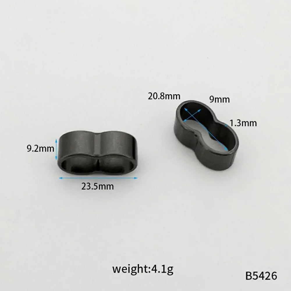 10mm Round Cord Metal 8-Shaped Stopper Adjuster Buckle Non-Slip Rope Clamp for Phone Lanyard - Tarnish - 2