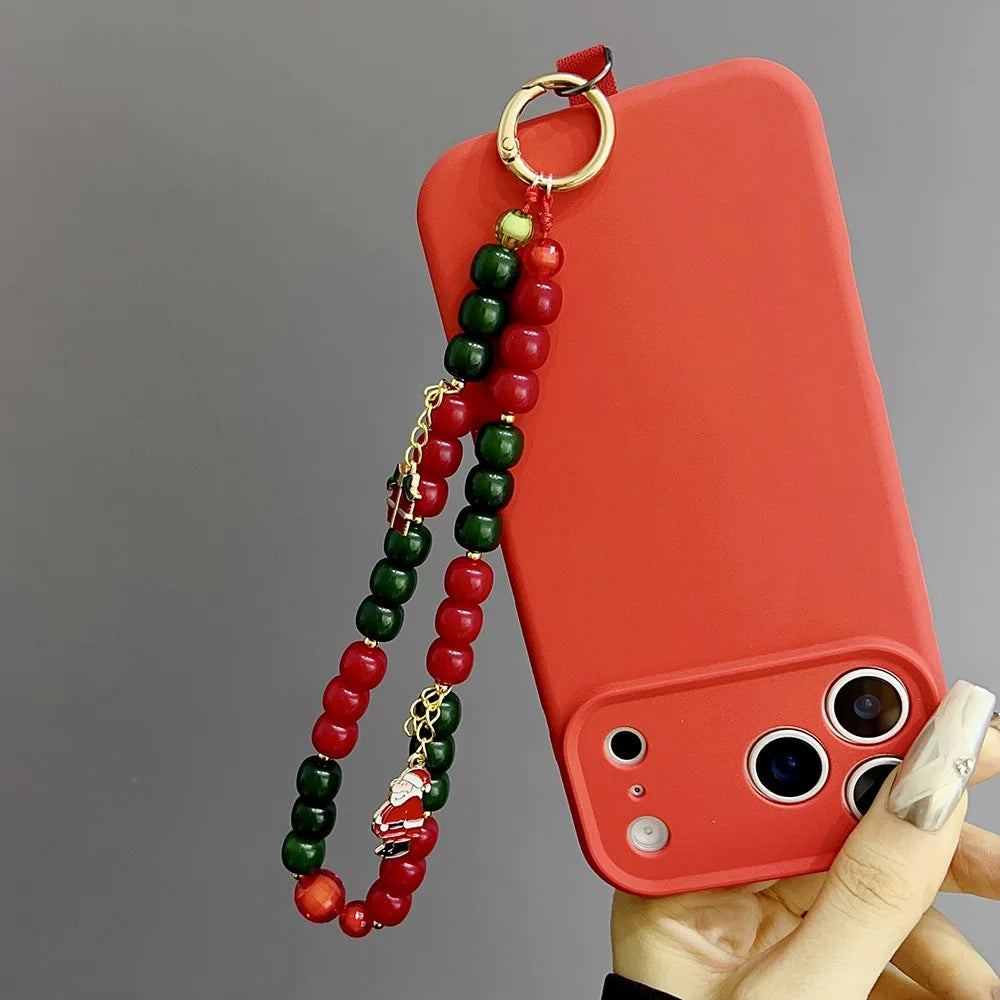 8 inch Length Handmade Beaded Christmas Phone Strap Lanyard Charm Festive Holiday Accessory Hanging Ornament Gift - Christmas Tree + Sock - 6