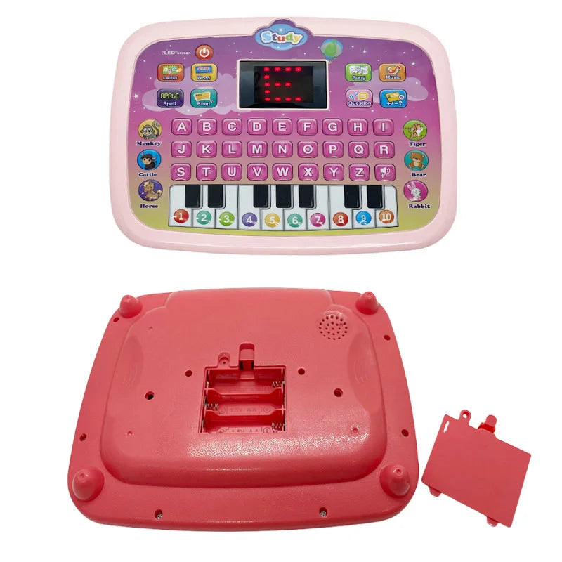 Kids Study Tablet English Learning Toy for Children Educational Keyboard Machine with LED Display - Pink - 3