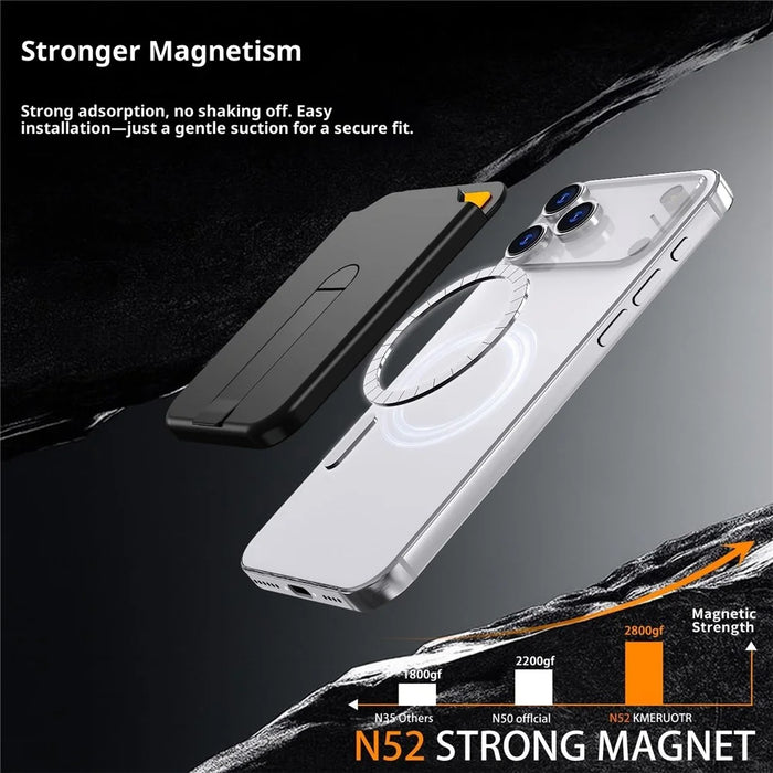 Bulk Purchasing Magnetic Card Holder Aluminum Alloy Vertical Kickstand PC Phone Back Card Case - Orange - 6