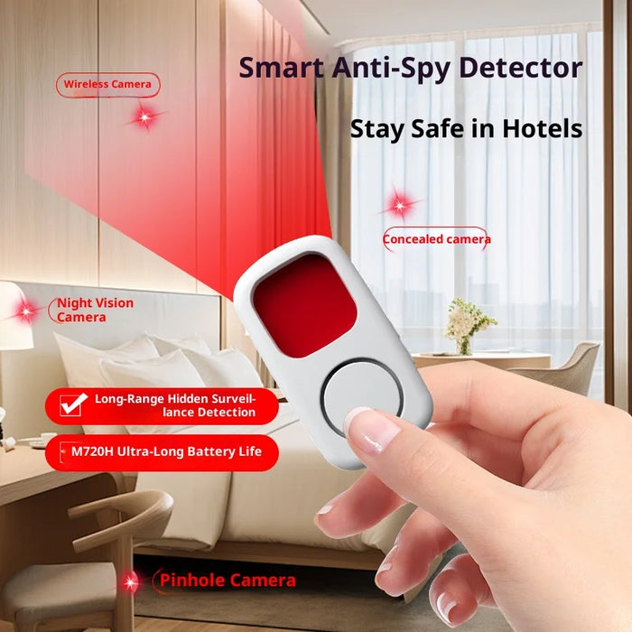 Portable Hidden Camera Detector Anti Spy Device One-Button Control Smart RF Signal Finder - White - 2