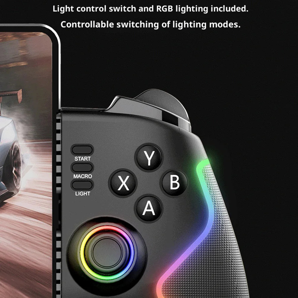 IPEGA PG-9122 RGB Lighting Expandable Gamepad Hall Joystick Trigger Game Controller for Phone/Tablet - Black - 5