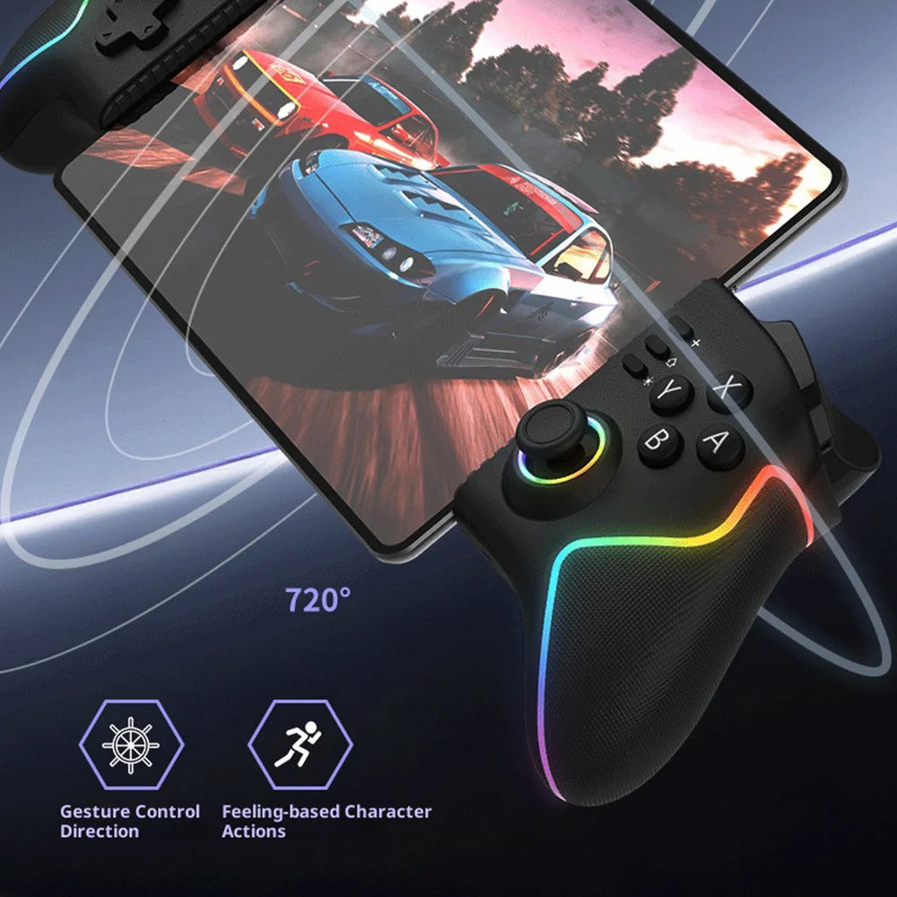 IPEGA PG-9122 RGB Lighting Expandable Gamepad Hall Joystick Trigger Game Controller for Phone/Tablet - Black - 6