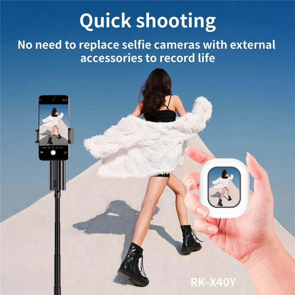 RK-Y40Y 2 inch Mini Wireless Screen Mirroring Device Magnetic Phone Projector Wireless Casting for Mobile Phones - White - 3