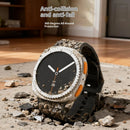 For Samsung Galaxy Watch8 44mm Scale Design Metal Watch Case Anti Scratch Protective Cover - Black - 2