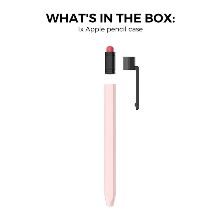 AHASTYLE PT180-3-K Pencil Sleeve with Black Cap  /  Clip for Apple Pencil 3 Protective Silicone Case Retro Style - Pink - 7
