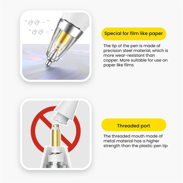 AHASTYLE WG155 2Pcs Wear Resistant Tips for Apple Pencil Pro  /  Pencil (USB-C)  /  2nd  /  1st Generation Replacement Nibs - 5