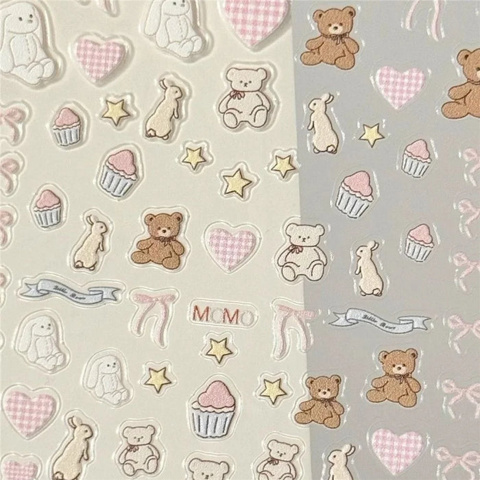 Good Night Jenny Bunny Embossed DIY Phone Stickers Self Adhesive Plastic Decorative Decals - 2