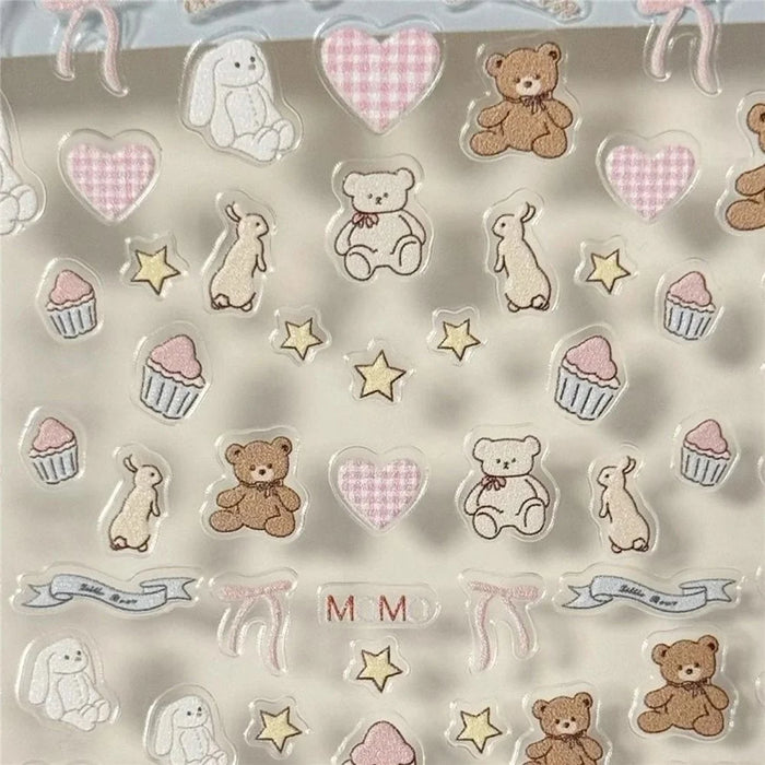 Good Night Jenny Bunny Embossed DIY Phone Stickers Self Adhesive Plastic Decorative Decals - 3
