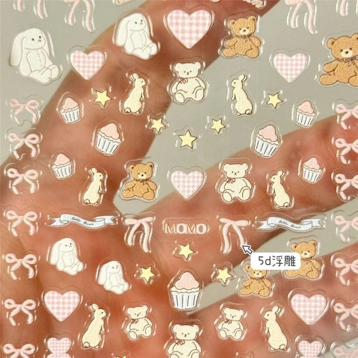 Good Night Jenny Bunny Embossed DIY Phone Stickers Self Adhesive Plastic Decorative Decals - 4