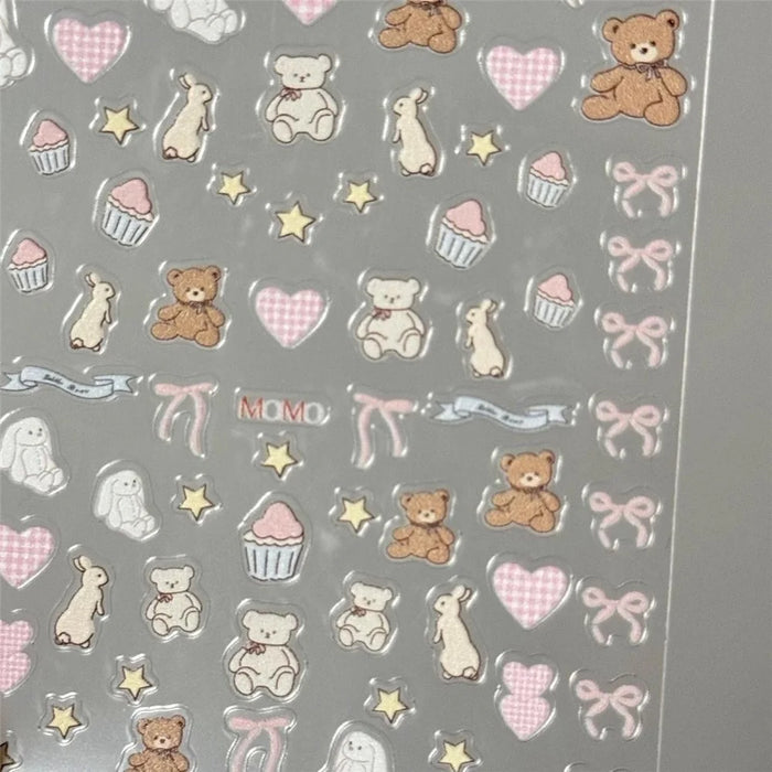 Good Night Jenny Bunny Embossed DIY Phone Stickers Self Adhesive Plastic Decorative Decals - 5