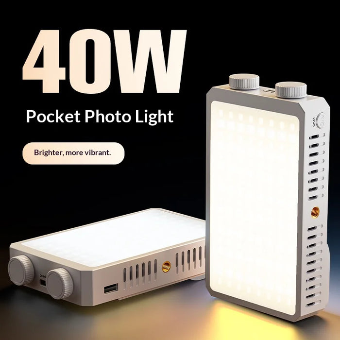 40W RGB Full Color Portable Photography Light for Smartphone Live Streaming LED Video Light - 2