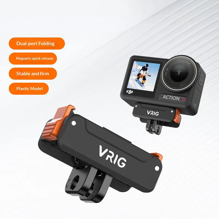 VRIG Magnetic Quick Release Mount for DJI Osmo Action 5 Pro/4/3 Camera with 1/4 Inch and GoPro Interface - 2