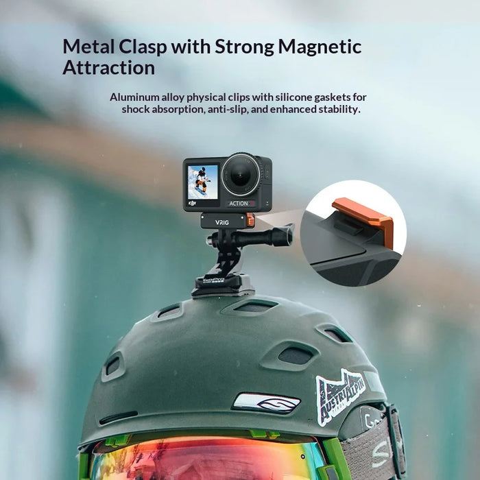 VRIG Magnetic Mount Base for DJI Osmo Action 5 Pro/4/3 Camera Quick Release Mount Holder - For GoPro Mount - 4