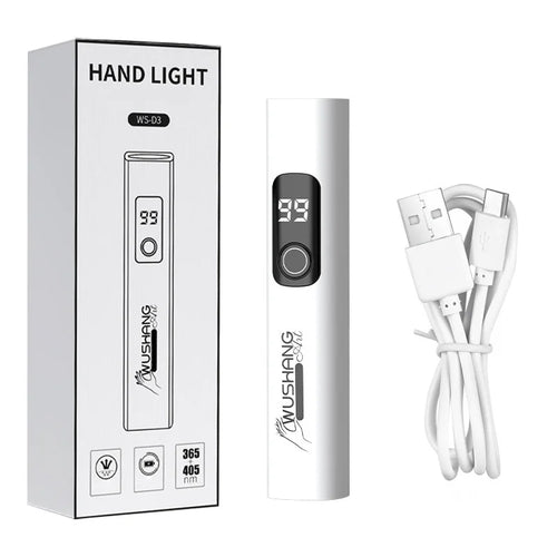 WUSHANG USB Rechargeable Handheld Mini Nail Lamp Portable Gel Polish Curing Light with Timer UV LED Nail Dryer - White - 1