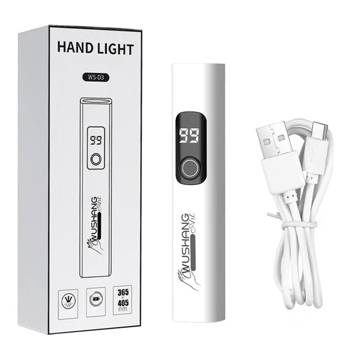WUSHANG USB Rechargeable Handheld Mini Nail Lamp Portable Gel Polish Curing Light with Timer UV LED Nail Dryer - White - 1