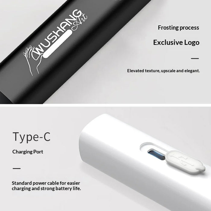 WUSHANG USB Rechargeable Handheld Mini Nail Lamp Portable Gel Polish Curing Light with Timer UV LED Nail Dryer - White - 3