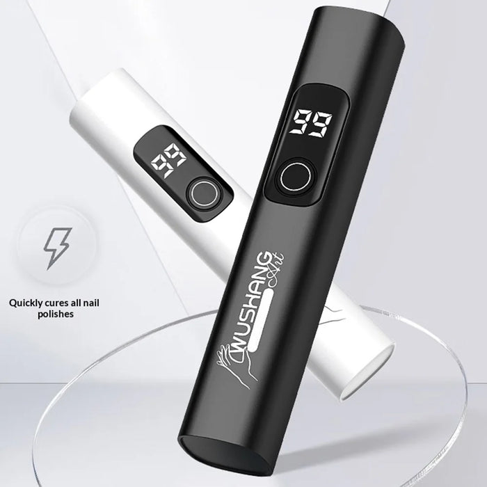 WUSHANG USB Rechargeable Handheld Mini Nail Lamp Portable Gel Polish Curing Light with Timer UV LED Nail Dryer - White - 4