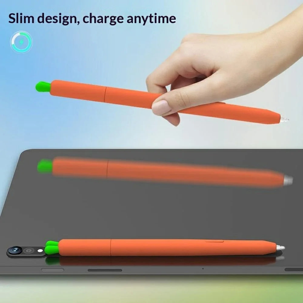 LOVE MEI For Samsung Galaxy Tab S11 / S11 Ultra S Pen Sleeve Carrot-Shaped Stylus Protective Case - Orange - 2