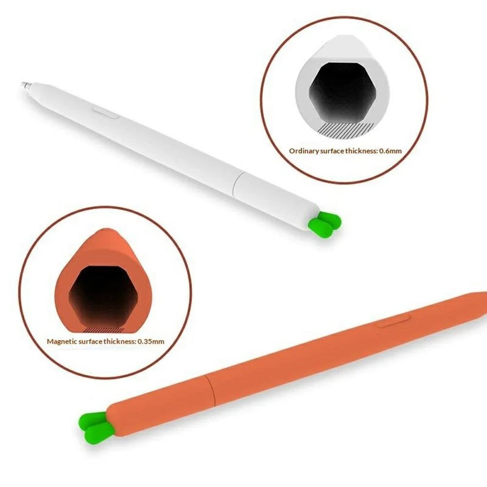 LOVE MEI For Samsung Galaxy Tab S11 / S11 Ultra S Pen Sleeve Carrot-Shaped Stylus Protective Case - Orange - 5