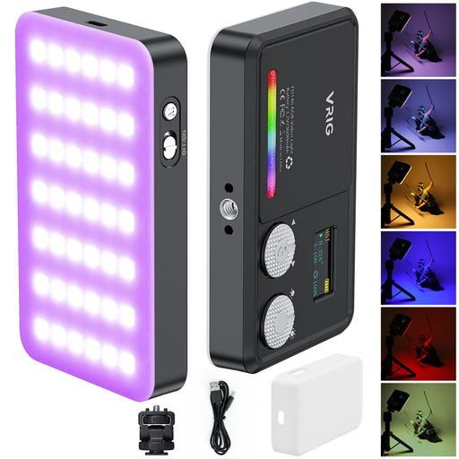 VRIG FD-98 LED Video Light 2500K-9000K Adjustable Dual Color Temperature Portable Fill Lamp for Live Streaming / Photography - White - 1