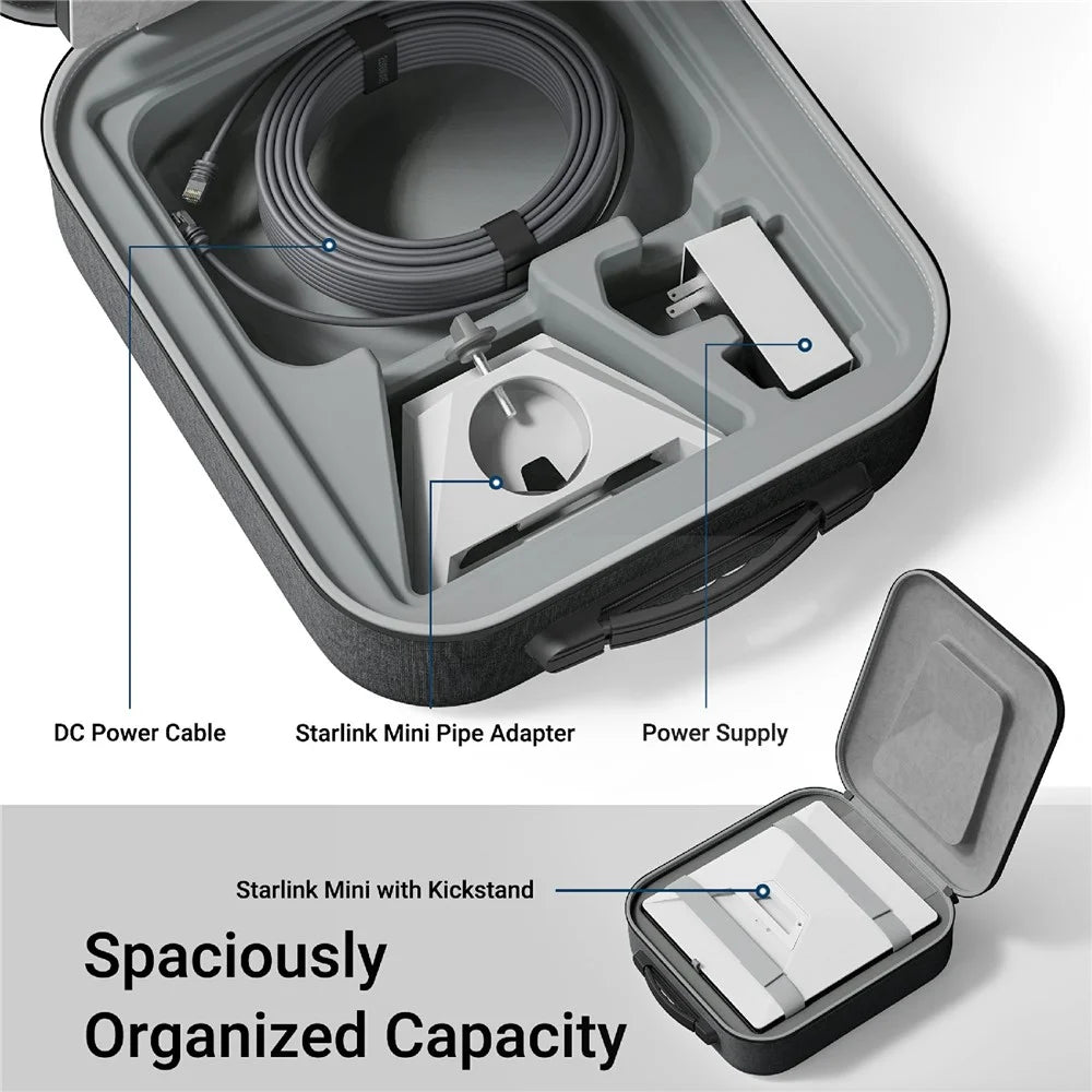 STARWARE Storage Bag for Starlink Mini Kit Accessories Outdoor Travel Carrying Case - Black - 3