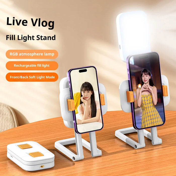 CYKE D2 Pro RGB Handheld Fill Light Integrated Desktop Phone Holder Stand for Live Streaming / Photography - 3
