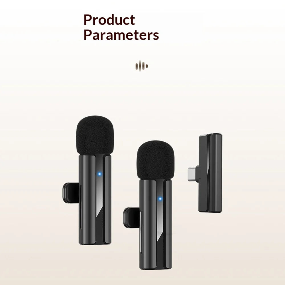 CYKE H02 2Pcs 2.4GHz Wireless Lavalier Microphone with 1 Receiver Mini Clip-On Mic for Interview Recording/Live Streaming - Black - 7
