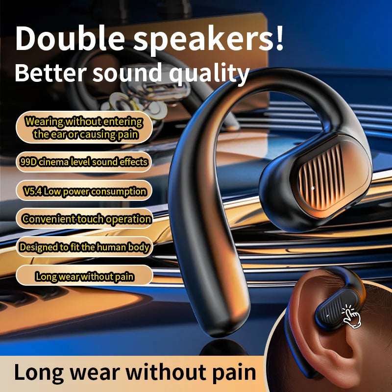 LX-09 Earhook Bluetooth-compatible Earbud for Outdoor Sports Single Ear Earbud with Noise Cancelling Mic - Black - 3