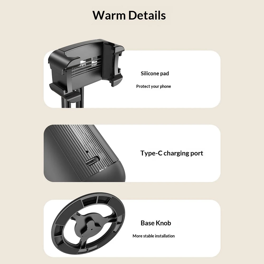 CYKE P05 Intelligent AI Face Tracking Gimbal 360 Degree Auto Rotation Mobile Phone Stand Stabilizer - Standard Version - 7